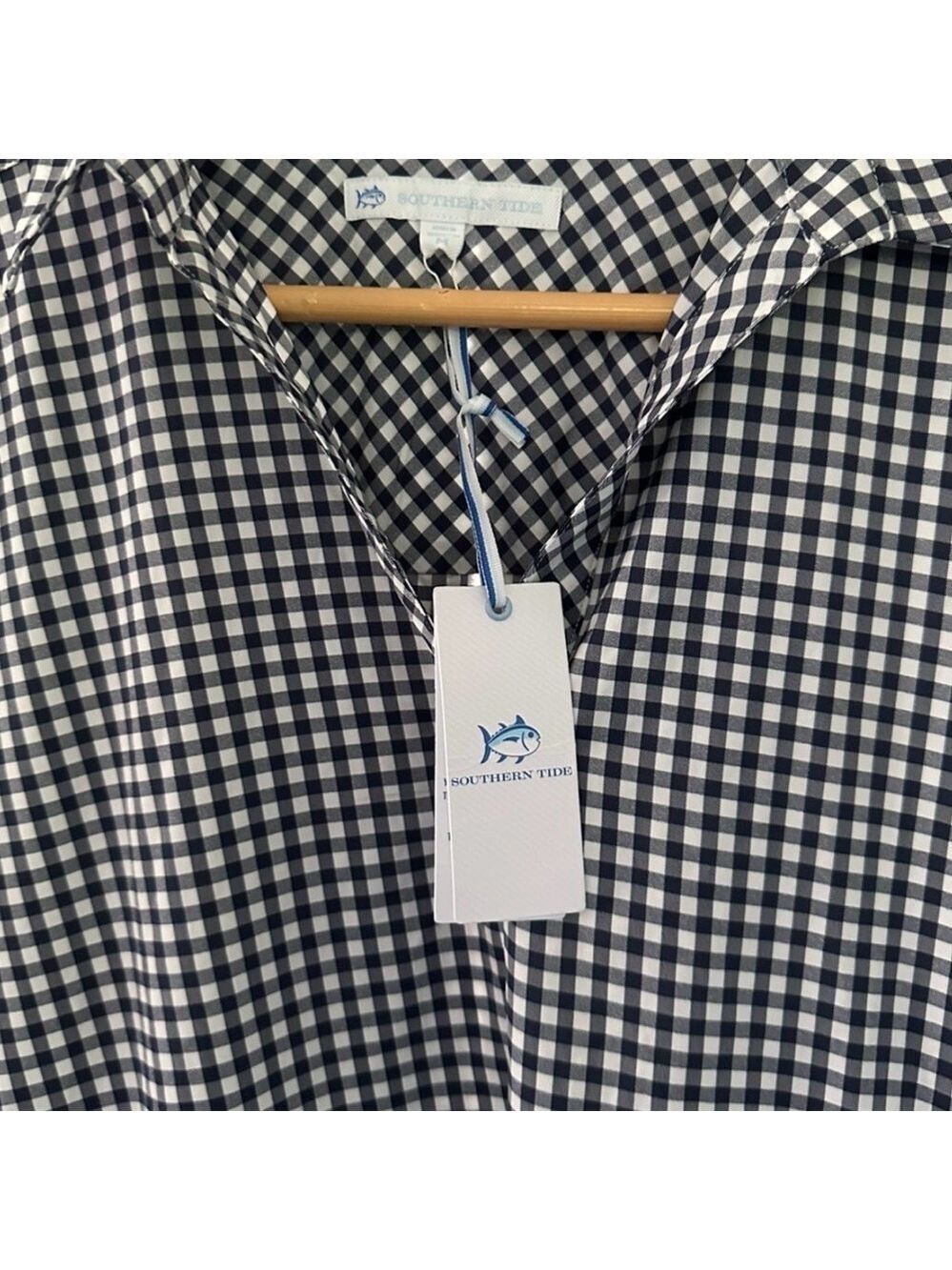 Southern Tide Kamryn Intercoastal Gingham Dress-size M-Navy-NWT Retail $148 - Picture 7 of 9